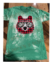 Load image into Gallery viewer, Mama Bear - Buffalo Plaid Custom Bleached Graphic T-shirt