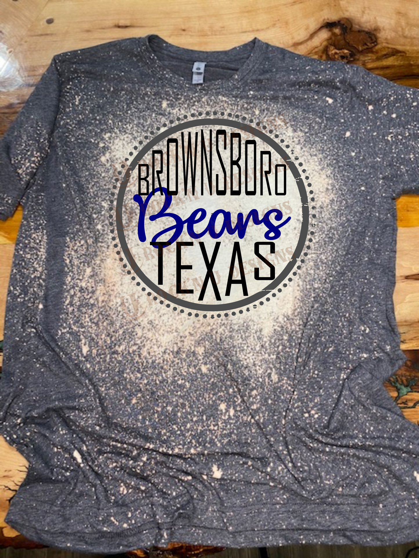 Custom Design "Bears Texas" - Personalized Mascot Bleached T-Shirt