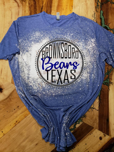 Custom Design "Bears Texas" - Personalized Mascot Bleached T-Shirt