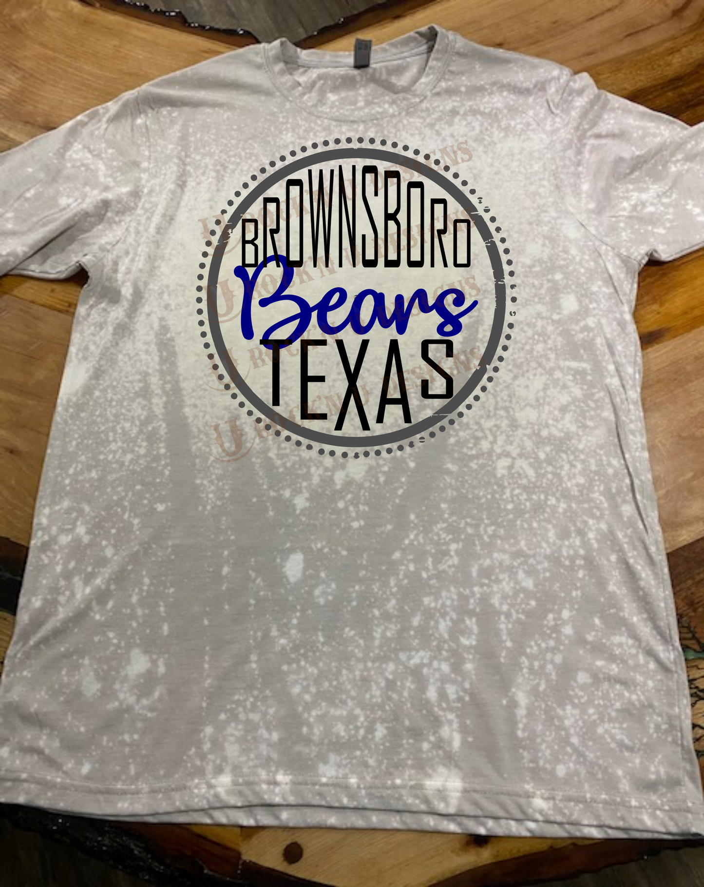 Custom Design "Bears Texas" - Personalized Mascot Bleached T-Shirt