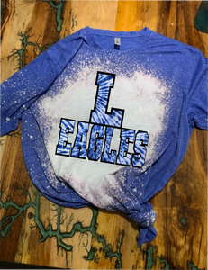 Tie Dye School Spirit Custom Mascot Bleached T-Shirt