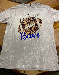 Brownsboro "Let's Go Bears" - Personalized Mascot Team Pride Custom Bleached T-Shirt