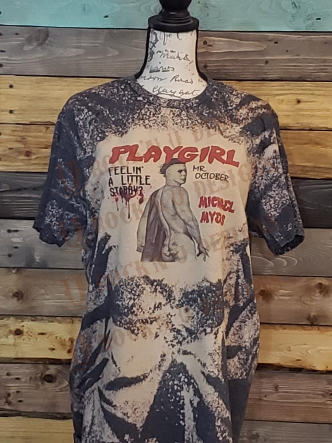 Playgirl Michael Myers Halloween Bleached Custom Unisex T-shirt