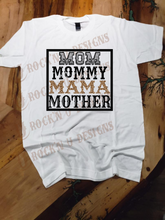 Load image into Gallery viewer, Mom Mommy Mama Mother - Custom Bleached Graphic T-shirt