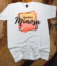 Load image into Gallery viewer, Mama Needs a Mimosa Custom Bleached Design Unisex T-shirt