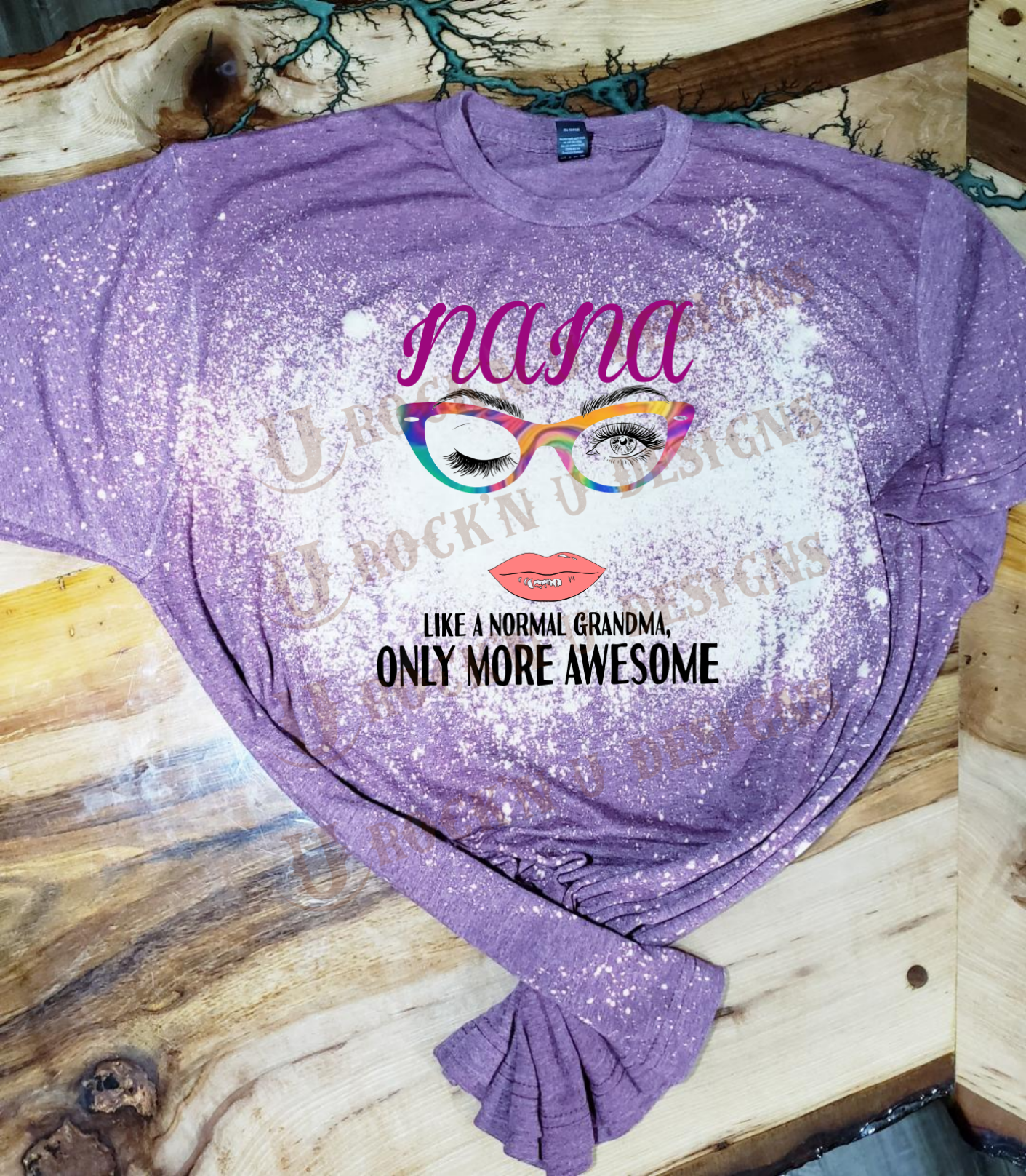 NANA Personalized Custom Bleached Graphic T-shirt