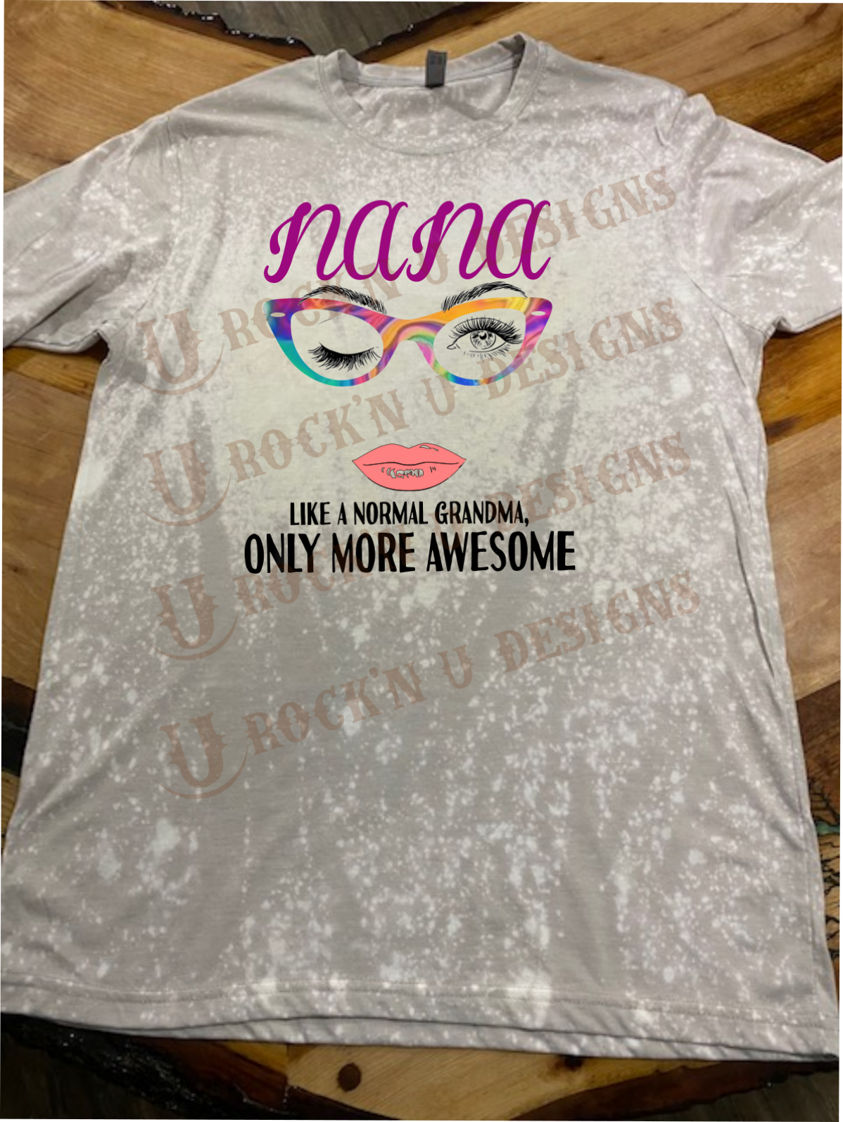 NANA Personalized Custom Bleached Graphic T-shirt