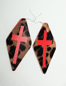 Custom Faux Leather Leopard Cross "NEW HOPE"