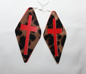 Custom Faux Leather Leopard Cross "NEW HOPE"