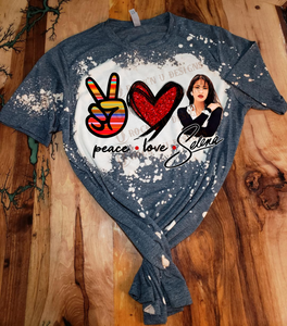 PEACE, LOVE & SELENA Bleached Custom Unisex T-shirt