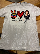 Load image into Gallery viewer, PEACE, LOVE &amp; SELENA Bleached Custom Unisex T-shirt