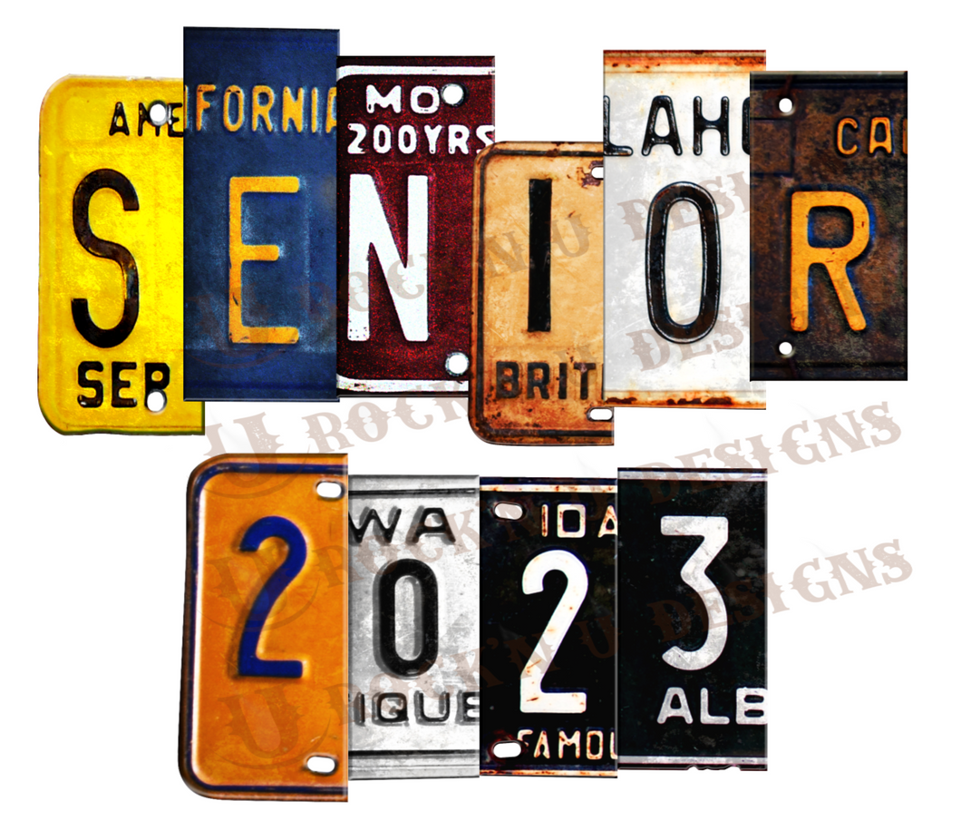 Senior 2023 License Plate CUSTOMIZE Sublimation Transfer By Rock'n U Designs