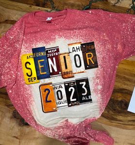 Senior 2023 License Plate Design - Unisex Graphic T shirt by Rock'n u Designs