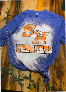 Sam Houston Bearkats Tie Dye 3 Custom Bleached Graphic T-shirt
