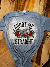 Load image into Gallery viewer, Shoot Me Straight Custom Bleached Graphic T-shirt