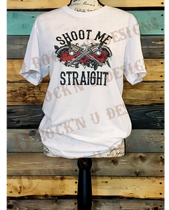 Shoot Me Straight Custom Bleached Graphic T-shirt