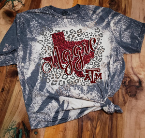A&M AGGIE TEXAS Bleached Custom Unisex T-shirt