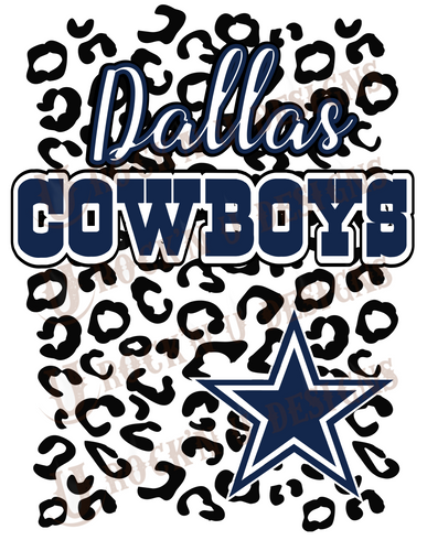 Cowboys Glitter sublimation PNG Leopard Print