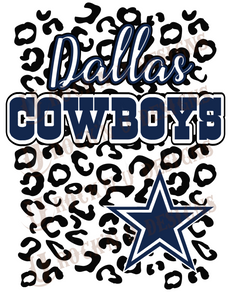 Dallas Cowboys Leopard Star Sublimation Transfer By Rock'n U Designs