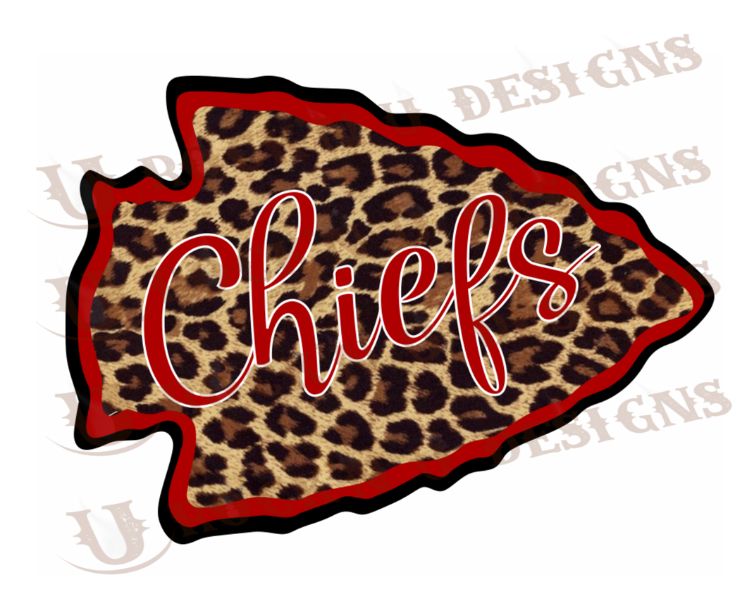 Chiefs Leopard Arrow Sublimation Transfer By Rock'n U Designs