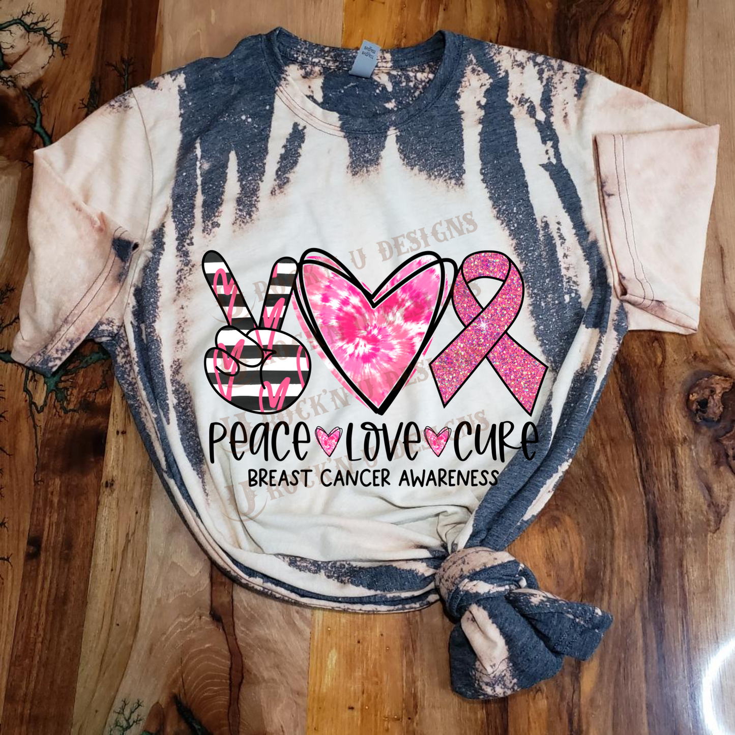 PEACE, LOVE CURE Bleached Custom Unisex T-shirt