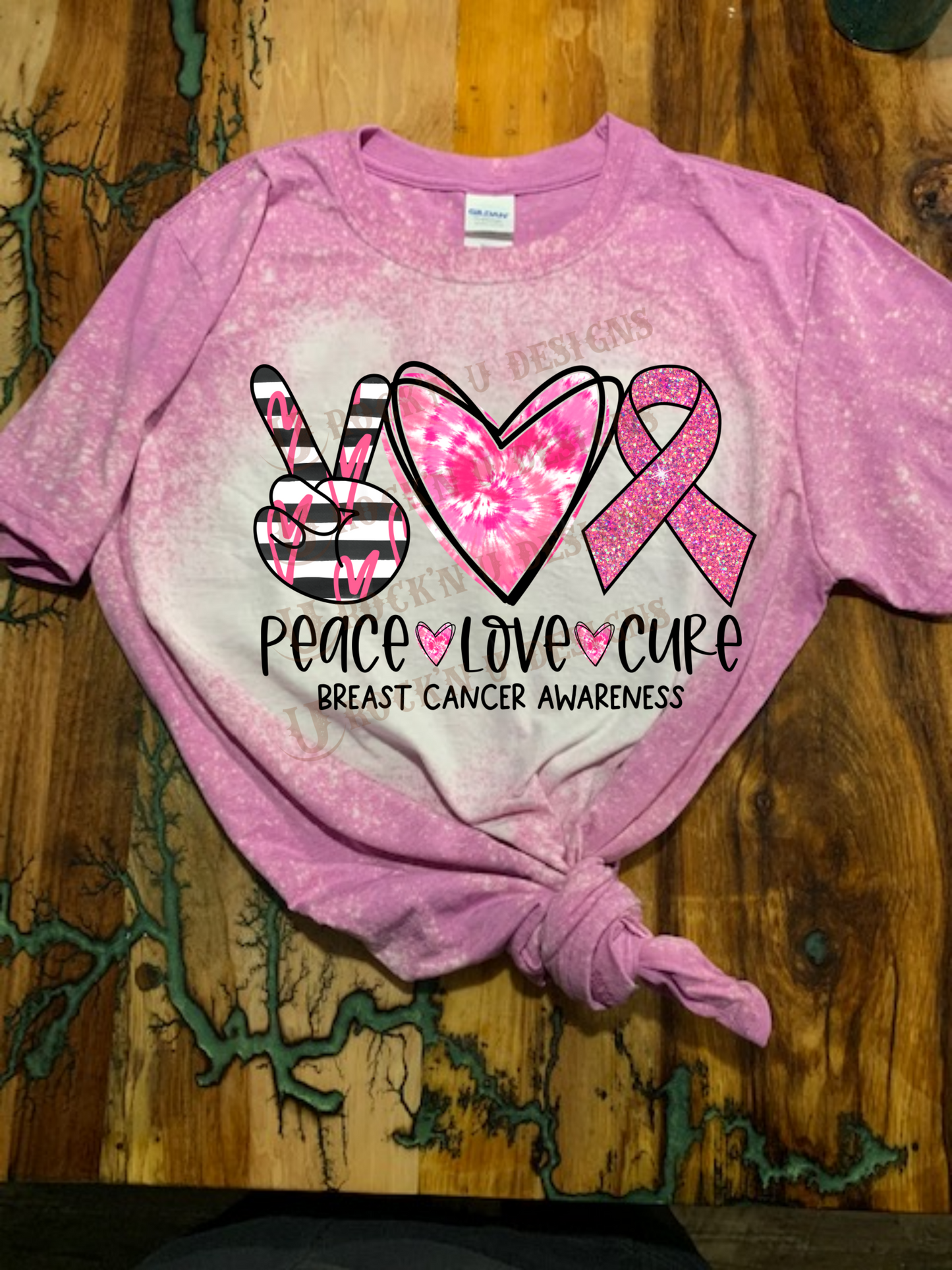 PEACE, LOVE CURE Bleached Custom Unisex T-shirt