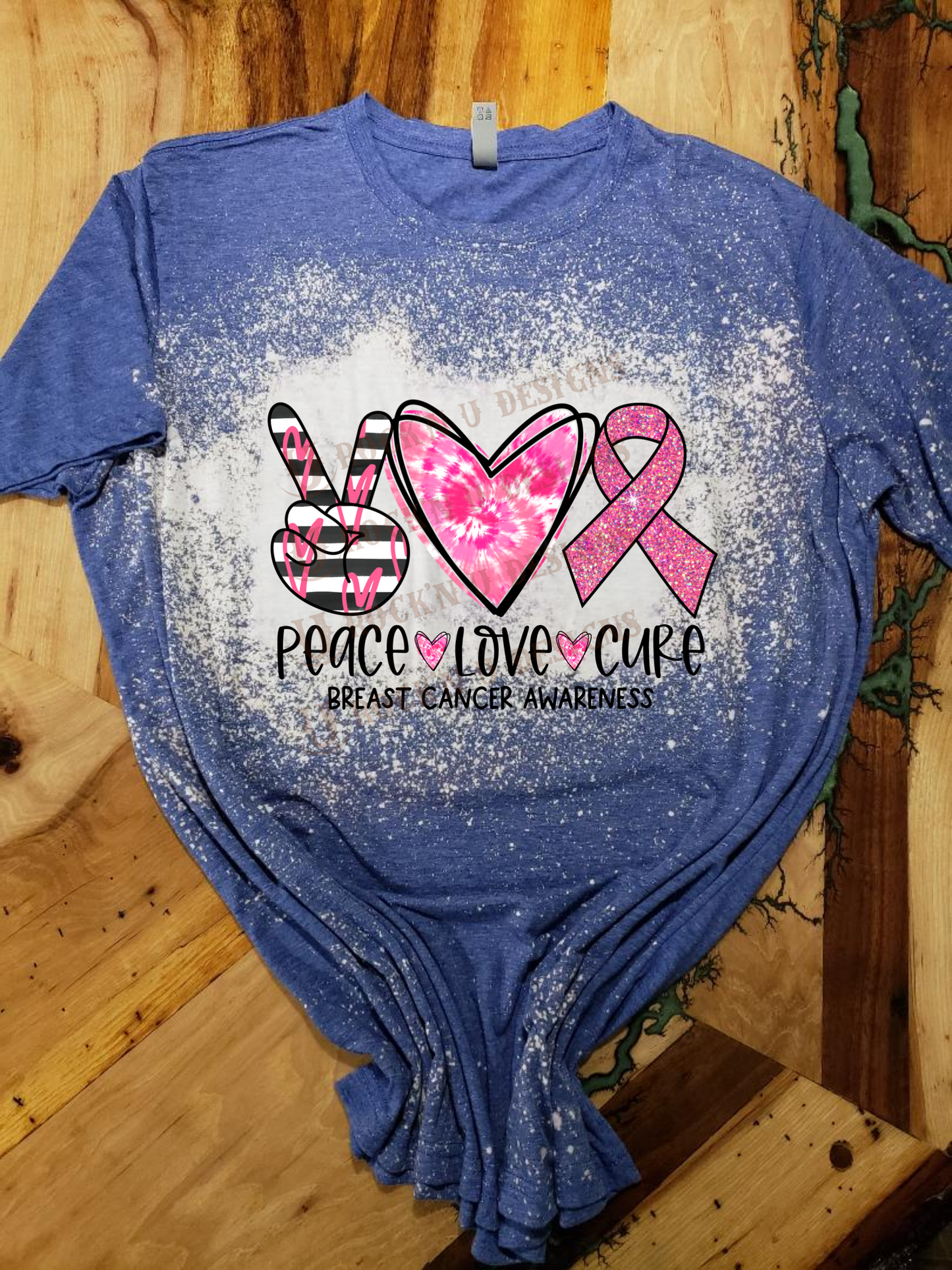 PEACE, LOVE CURE Bleached Custom Unisex T-shirt