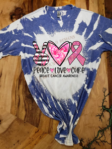 PEACE, LOVE CURE Bleached Custom Unisex T-shirt