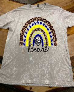 Custom Design "Bears" - Mascot Team Pride Bleached T-Shirt