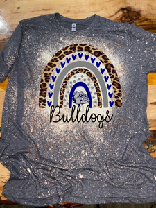 Custom Design "Bulldogs" - Personalized Mascot Team Pride Bleached T-Shirt