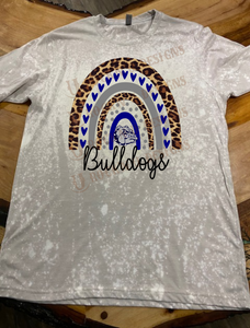 Custom Design "Bulldogs" - Personalized Mascot Team Pride Bleached T-Shirt