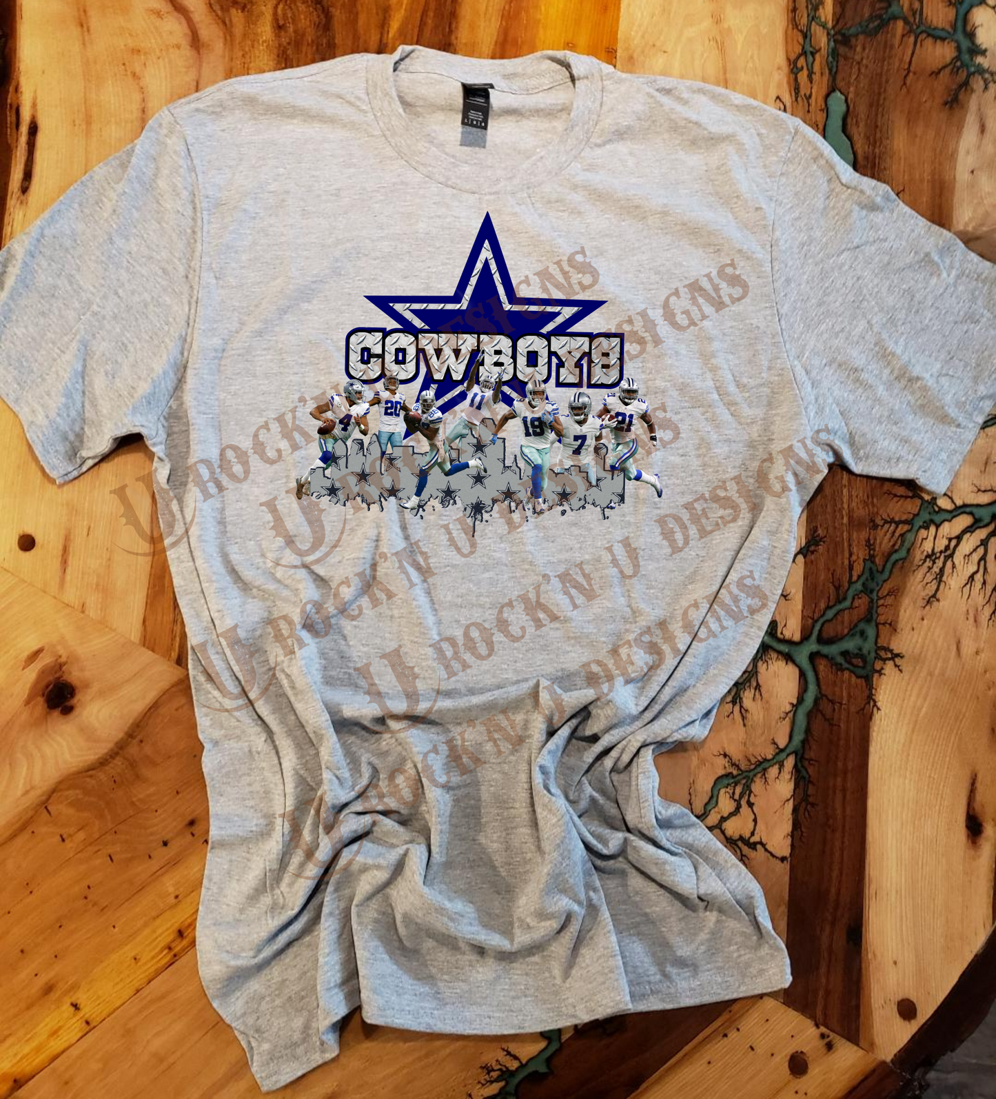 Unisex "Dallas Cowboys - Skyline" Custom Bleached T-shirt