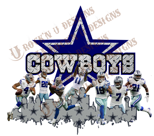 Dallas Cowboys Skyline Sublimation Transfer By Rock'n U Designs