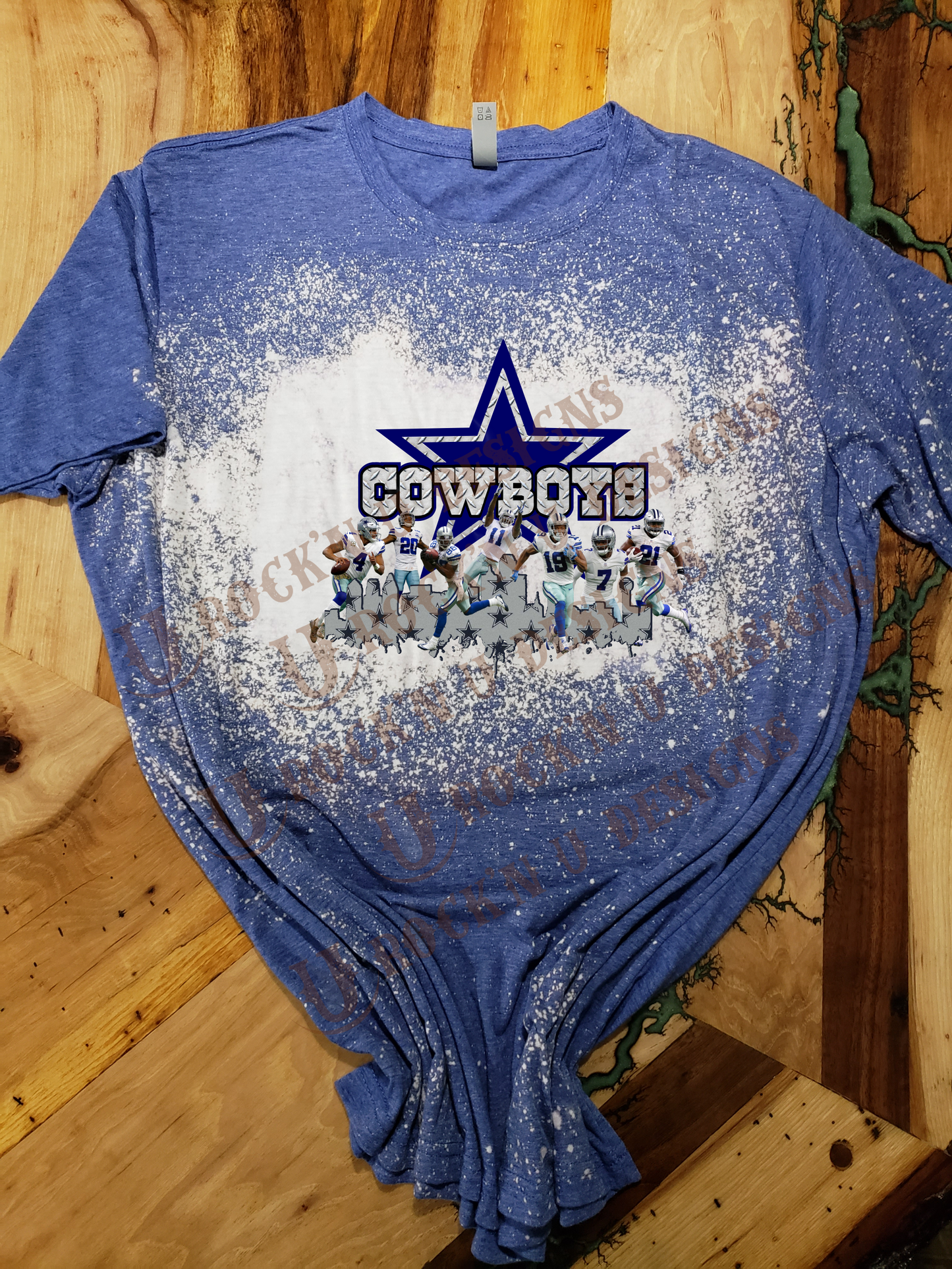 Unisex "Dallas Cowboys - Skyline" Custom Bleached T-shirt