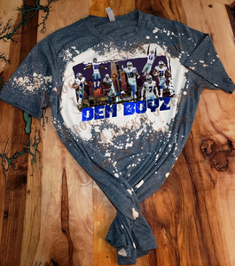 Unisex "Cowboys - Dem Boyz" Custom Bleached T-shirt