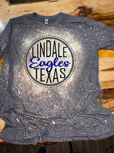 Custom Design "Eagles Texas" - Personalized Mascot Bleached T-Shirt