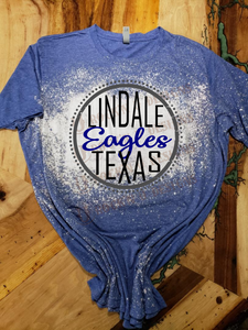 Custom Design "Eagles Texas" - Personalized Mascot Bleached T-Shirt