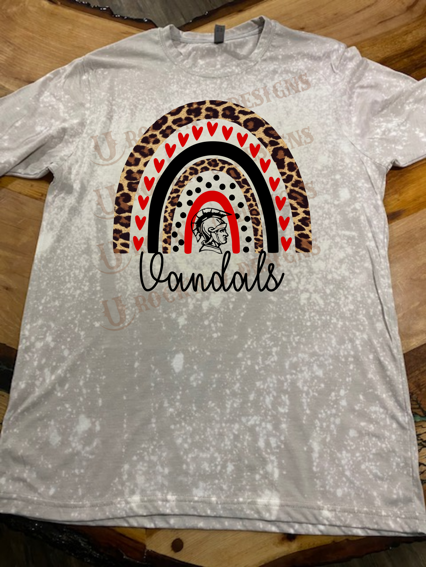 Custom Design "Vandals" - Personalized Mascot Bleached T-Shirt