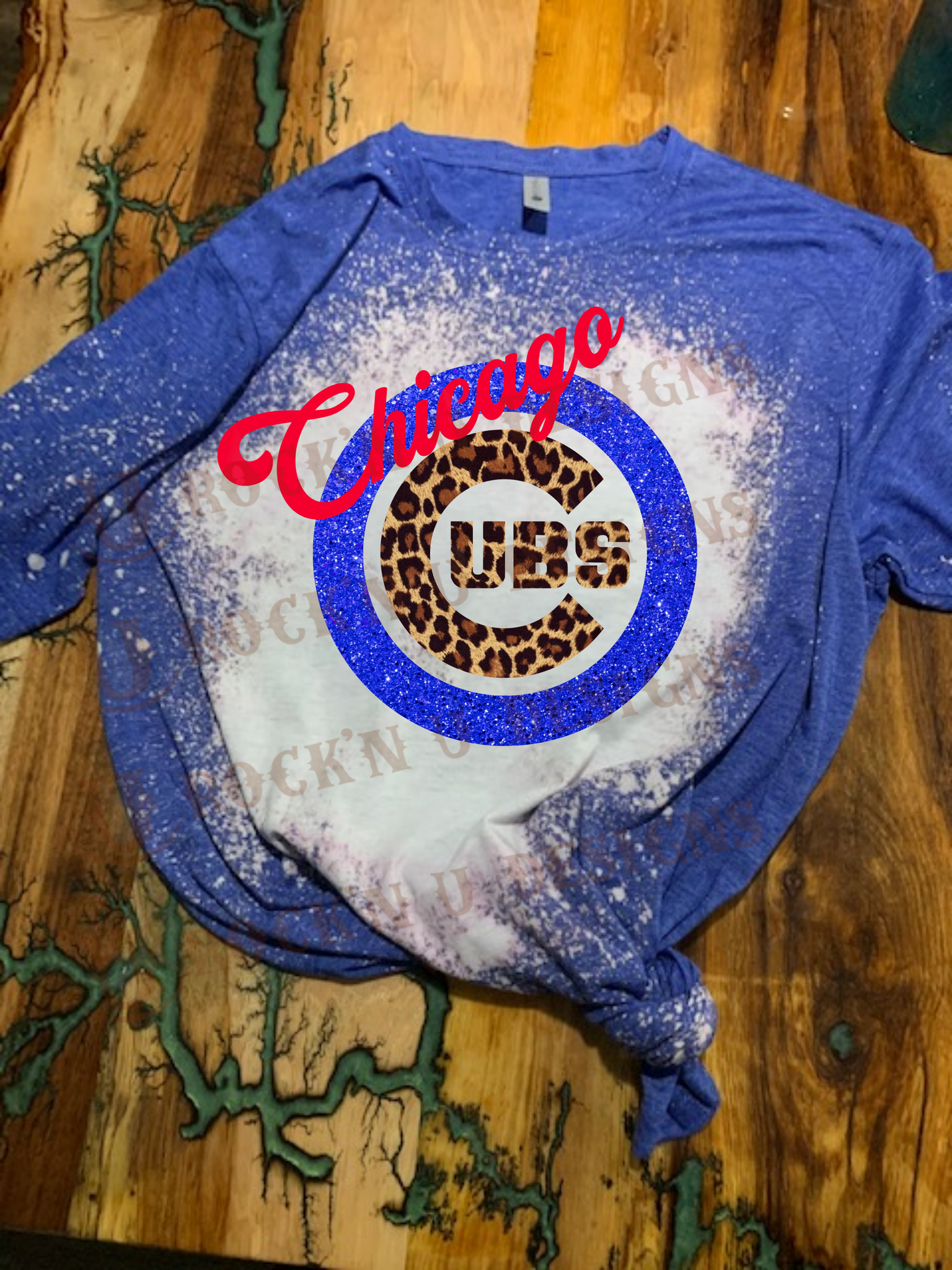 Custom Unisex T-Shirt Cubs - Baseball Leopard Design XXL / Dark Grey