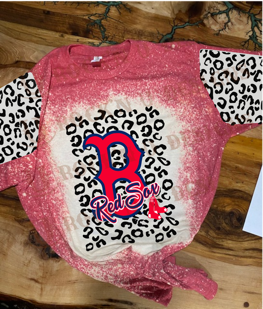 Custom Unisex T-shirt "Leopard SOX - BASEBALL"  with Sleeves Design