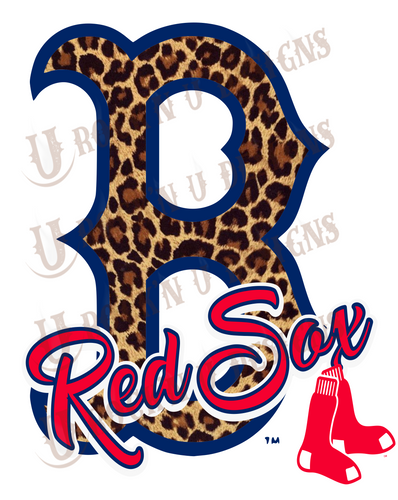 Boston Red Sox Leopard Sublimation Transfer By Rock'n U Designs