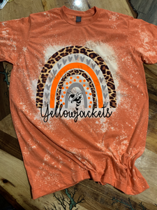 Custom Design "Yellowjackets - Personalized Mascot Team Pride Bleached T-Shirt
