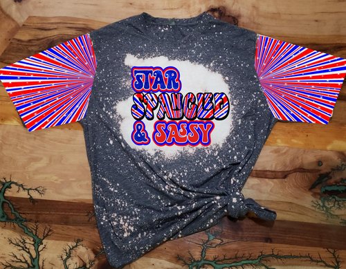 Star Spangled and Sassy Custom Unisex T-shirt Design With Sleeves