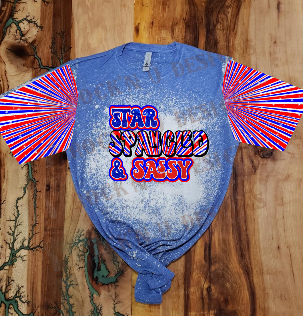 Star Spangled and Sassy Custom Unisex T-shirt Design With Sleeves
