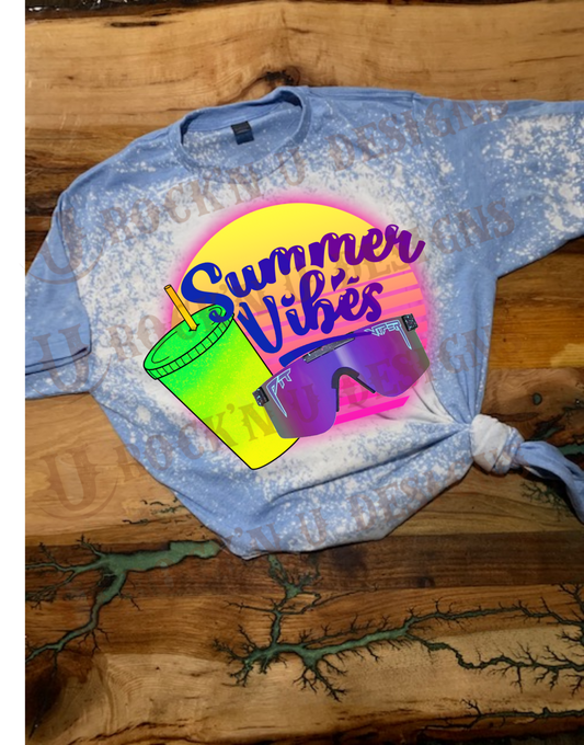 SUMMER VIBES custom Bleached Shirt