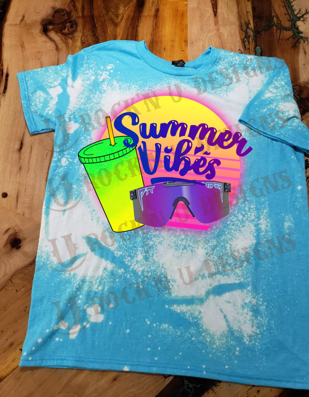 SUMMER VIBES custom Bleached Shirt