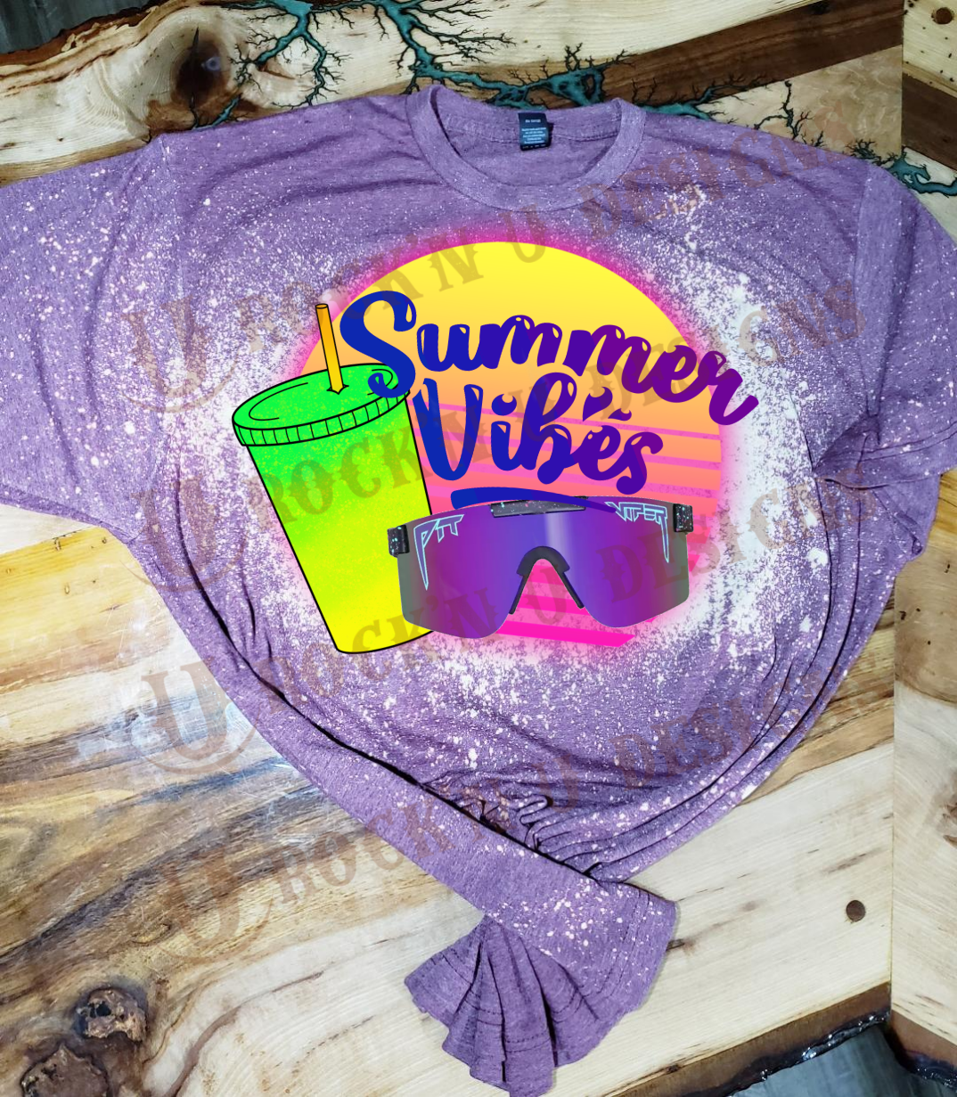 SUMMER VIBES custom Bleached Shirt