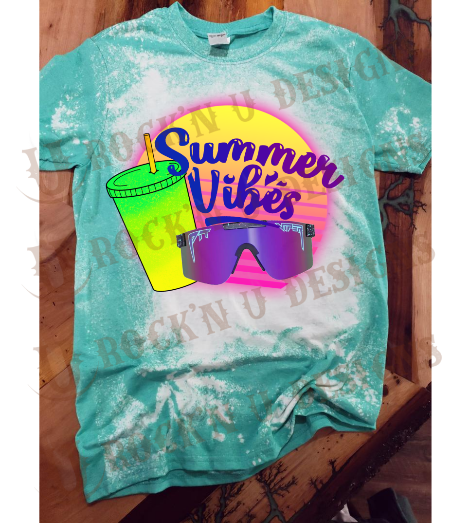 SUMMER VIBES custom Bleached Shirt