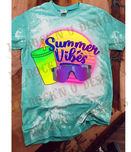 SUMMER VIBES custom Bleached Shirt