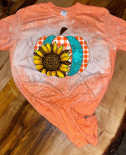 Load image into Gallery viewer, Sunflower Leopard Pumpkin Custom Design Bleached T-Shirt
